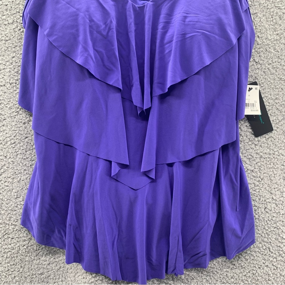 Target Aqua Green Purple Tiered Tankini Swim Top - Picture 4 of 10